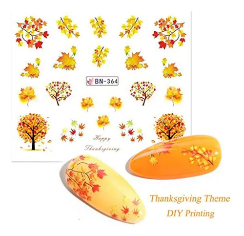 Adhesivos Para Uñas Bfy Thanksgiving Fall Water Transfer, 12