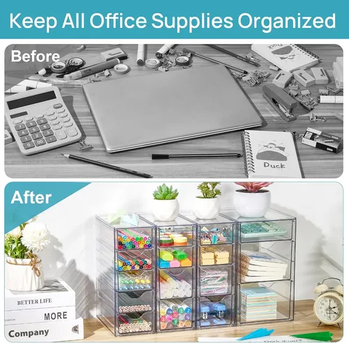 Vtopmart Organizador Acrílico Con 16 Cajones (juego De 4),cl