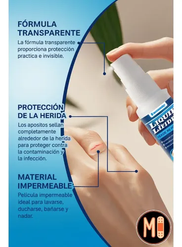 Spray Cicatrizante Instantaneo Vendaje Liquido Proteccion Fragancia Sin fragancia