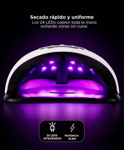 Cabina Para Uñas Care By Gadnic Lampara 24 Led Uv 18,8W Semipermanente Accesorios Temporizador