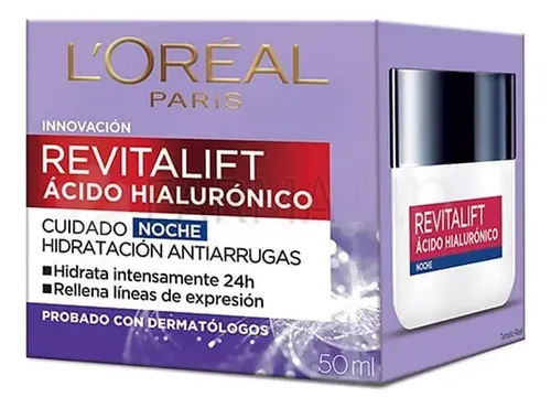 Crema Noche Loreal Revitalift Acido Hialuronico X 50 Ml