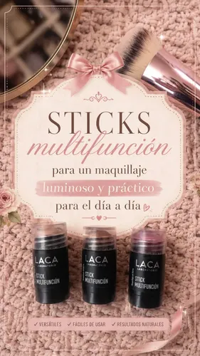 Kit Contorno Iluminador Y Rubor Barra Stick Maquillaje Laca