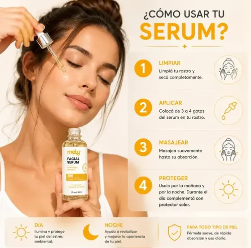 Serum Facial Mely Vitamina C Y Ácido Hialurónico 30ml