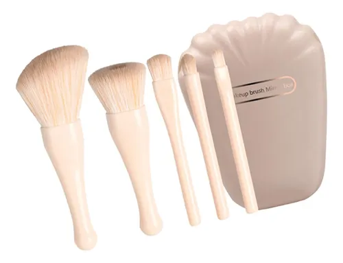 Juego De Herramientas De Pinceles De Maquillaje Con Beige