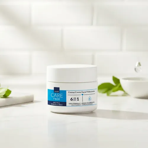 Crema Facial Hidratante Avon Care Para Piel Normal a Seca Día y Noche Con Vitamina E y Ácido Hialurónico