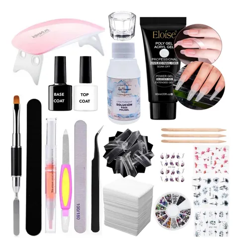 Kit Polygel Decoracion Uñas Acrilicas Manicuria Base Y Top