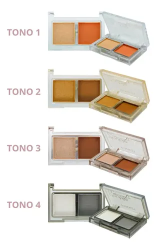 Pink 21 Sombras De Ojos Double Pocket – Mate Y Satinada Color 2 – Marrón-dorado