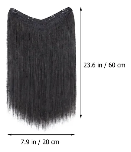 Synthetic Hair Piece V Shaped Clip In For Conferences 1set