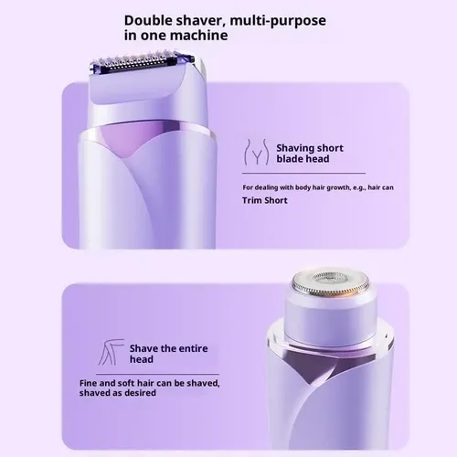 Depiladora Eléctrica Facial Y Bikini Portátil Morada