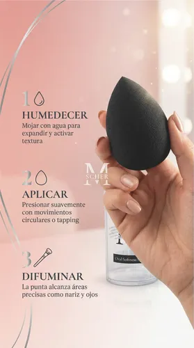 Esponja Oval Maquillaje Melody Scher Difumina Base Precisión