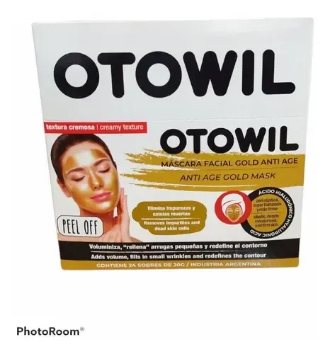Mascara Facial Gold Mask C/ Hialuronico Otowil Sobre X20g Tipo De Piel Normal
