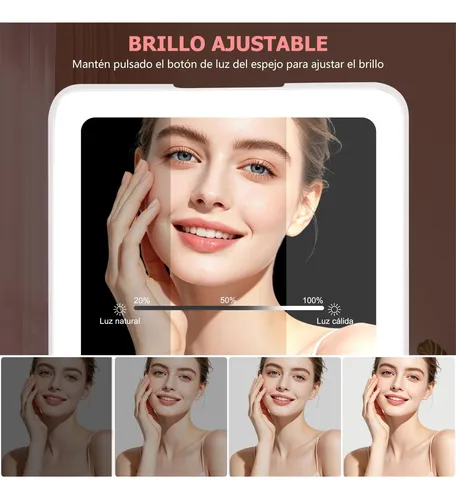 Mujeres Espejo Para Maquillaje Iluminado Aumento 10x