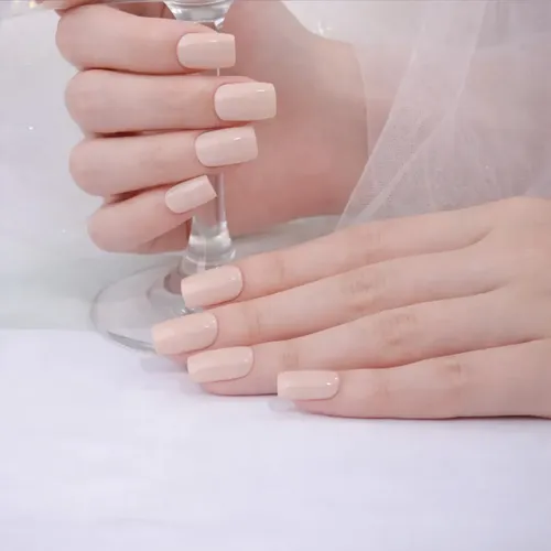 Tiras De Uñas de Gel Premium 22u Autoadhesivas – No Necesitan Lámpara Uv – Nude Beige Claro