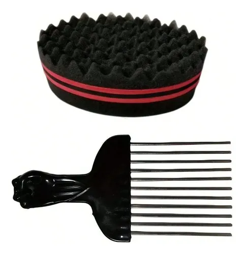 Juego De Peinetas Afro De 4 Piezas Con Esponja Y Púa De Meta
