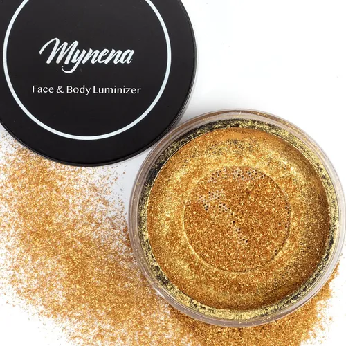 Iluminador Mynena Polvo Brillante Dorado Para Rostro Y Cuerp