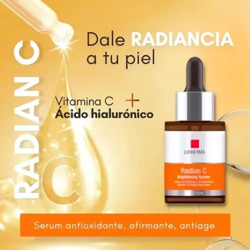 Radian C Serum Lidherma Ácido Hialurónico Y Vitamina C Tipo de piel Grasa Mixta Normal Seca