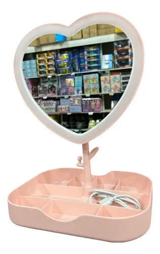 Espejo Corazón Led Con Joyero