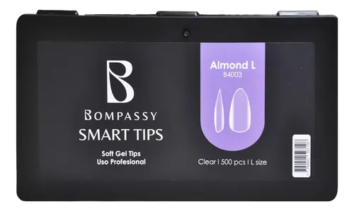 Tips De Uñas Soft Gel Bompassy X600 Piezas Almond L