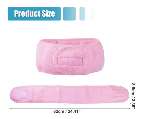 4 Diademas Spa Bandas De Pelo Mujer Baño Rosa