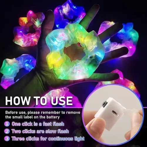 6 Cintas De Pelo Luminosas Led Para Una Fiesta De Cumpleaños