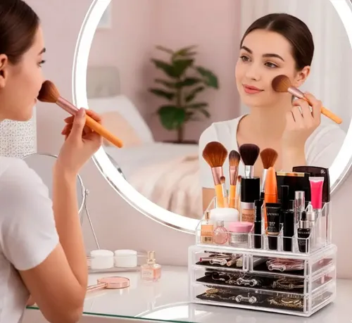 Organizador Cosmético Acrílico Transparente Maquillaje Cajón