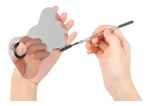 Paleta Mezcladora Maquillaje Con Espátula Acero Inoxidable