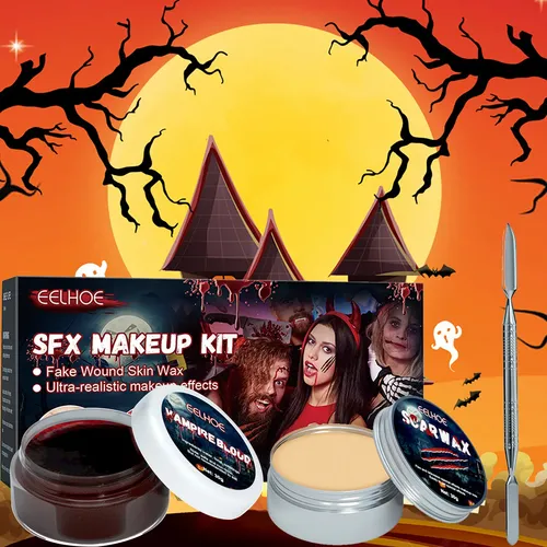 Kit Maquillaje Fx Cera Cicatrices Sangre Falsa