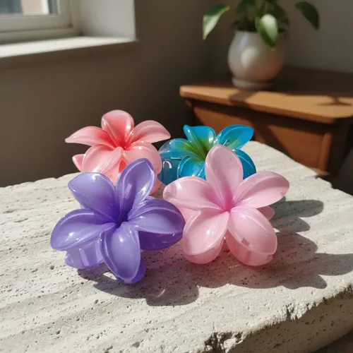 Set X4 Broches Hibiscus Para Pelo – Pack 4 Flores Hawaiianas Surtido