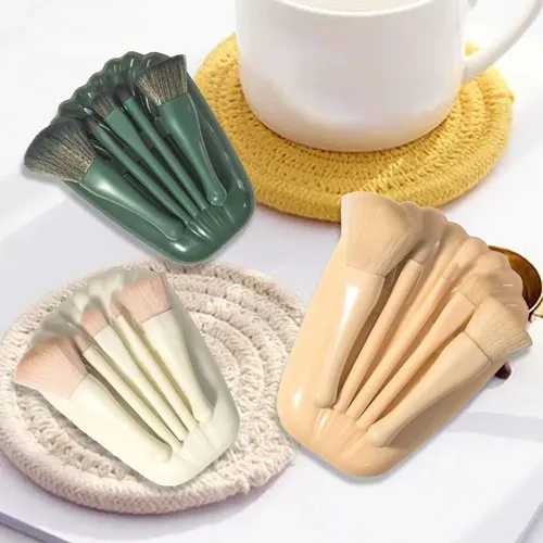 Set De Brochas Cosméticas Con Espejo, Portátil, For Maquill