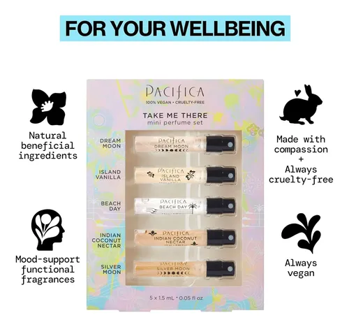 Set De Prueba De Perfume Pacifica Take Me There, 5 Aromas De 1 Ml Cada Uno