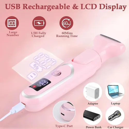 Depiladora Electrica Mujer,rasuradora Mujer, 5 En 1 Navaja Pink