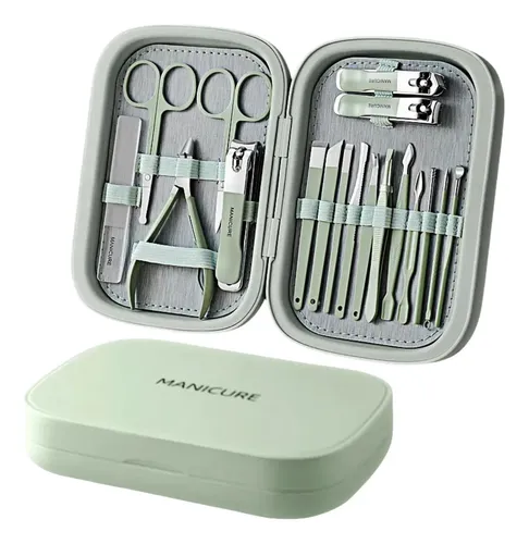 Set De 18 Piezas De Cuchillos Para Manicura Y Pedicura Acero