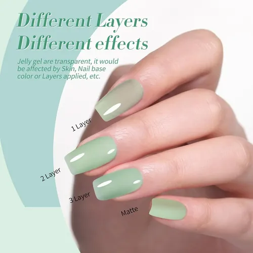 Gel Manicure Kit Born Pretty Jade Breeze 6 Colores