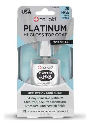 Top Coat De Alto Brillo Nail-aid Platinum 0.55 Fl Oz