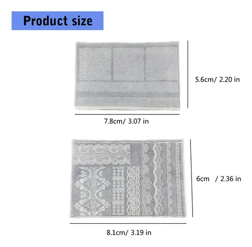 Pack Of 2 Lace Embossing Europe Nails Art Molds Silicone