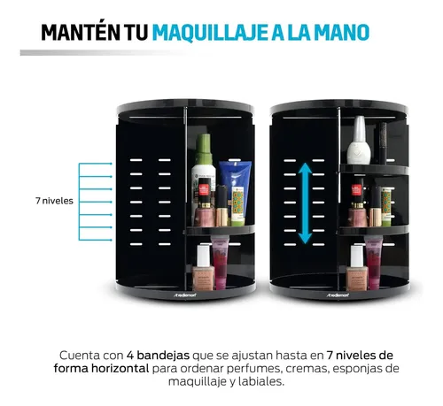 Organizador Porta Cosméticos Maquillaje Giratorio Plástico