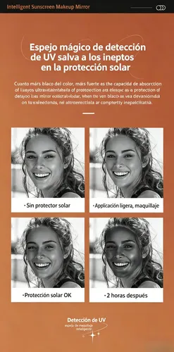 C Espejo Uv Inteligente Plegable Con Luz Led Portátil B