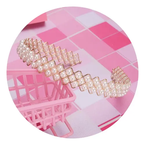 Vincha De Perlas Para Niñas Meiwei Accesorios Artesanales