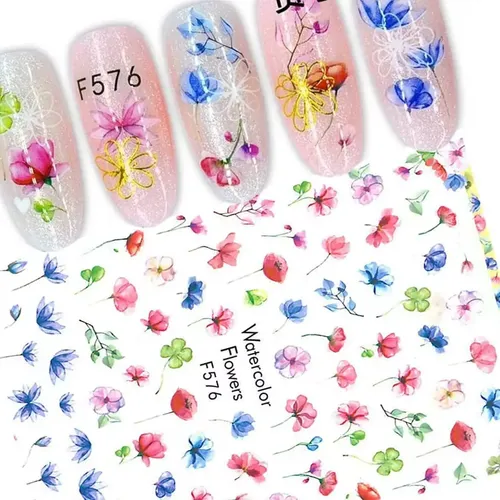 Stickers Para Uñas Autoadhesivos – Flores – Nail Art