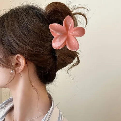 A Hebilla Gancho Broche Para Pelo Forma Flor Hawaiana X4