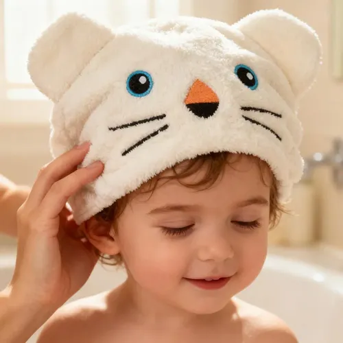Gorro De Ducha Para Niños, Bonitas Toallas De Baño Envueltas