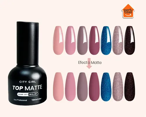 Esmalte Top Coat Efecto Matte Semipermanente City Girl 10ml
