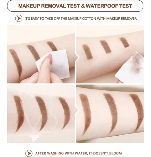Lápiz De Cejas Impermeable O’cheal 3 Pcs Marrón Oscuro