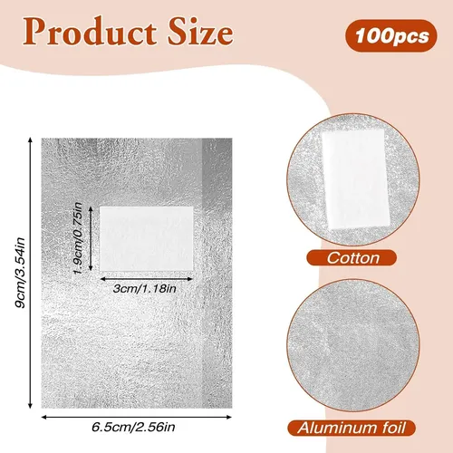 100 Envolturas De Papel De Aluminio Para Uñas Mozeat
