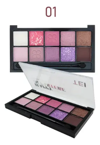 Paleta 10 Sombras Ojos Mixtas Happy Departure By Tei Make Up Color Modelo 1