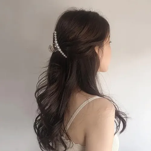 K Pinzas Grandes For El Pelo Con Forma De Perla, 4 Unidades