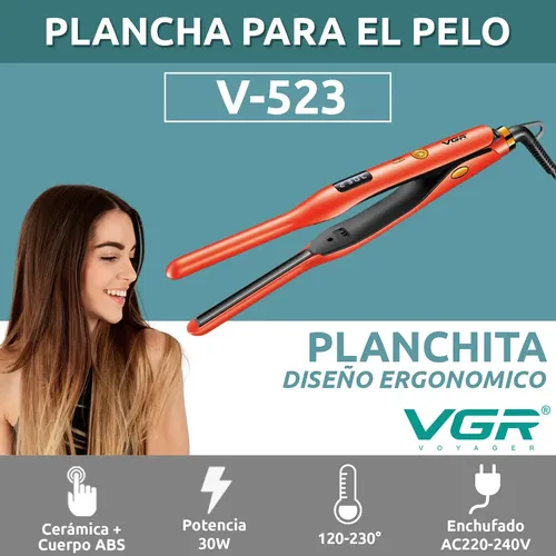 Planchita Mini Pelo Lacio Bucle Corto Vgr V-523 Cerámica Rojo