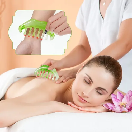 J/ 2 Peines Jade Gua Sha Masaje Facial Cabeza