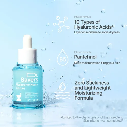 Sérum Facial De Ácido Hialurónico Dr.savers, 1.01 Fl Oz Todo Tipo De Piel Día/noche