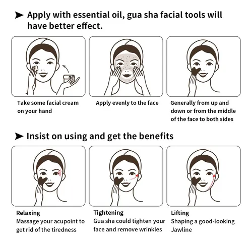 Gua Sha Facial Tools Fuiyoocen Natural Jade, Paquete De 2 Un